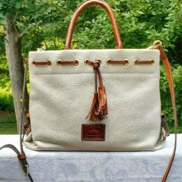 Dooney & Bourke Handbags - Awesome Beige Dooney & Bourke Tassel Tote Satchel Handbag, in Great Condition